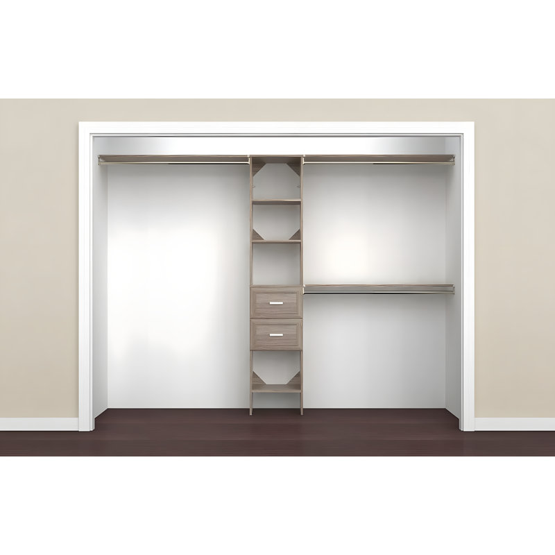 Closet Organizer With Shelves And Drawers, Expandable Rods, Adjustable Shelving, And Full Extension Drawers For Versatile Home Storage