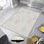 Tapis géométrique tissé à plat en polyester crème / rose Carpet-1880962557
