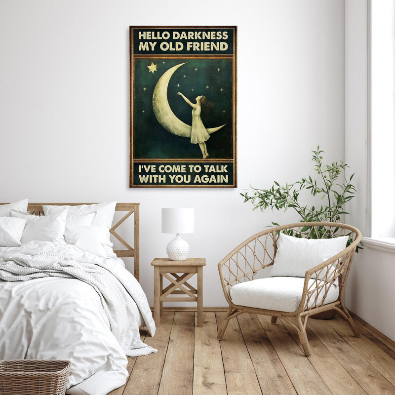 Krimhild Hello Darkness My Old Friend Lyrics On Canvas Graphic Art, H 36 po x l 24 po x P 1,25 po