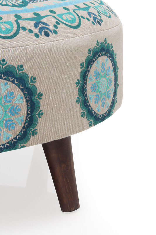 Caramie Solid Wood Accent Stool