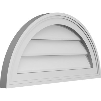 Half Round Surface Mount Signature Urethane Non-Functional Gable Vent Primed Tan