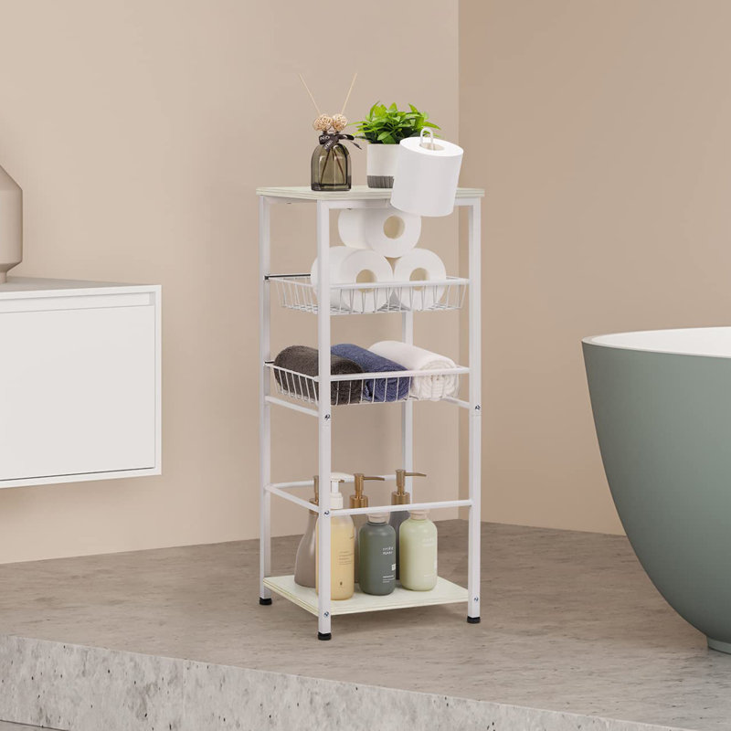 Étagères de salle de bain autoportantes Galeana, Blanc