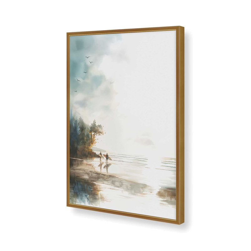 Impression encadrée Golden Coastline, Polished Gold, H 17,25 po x l 13,25 po