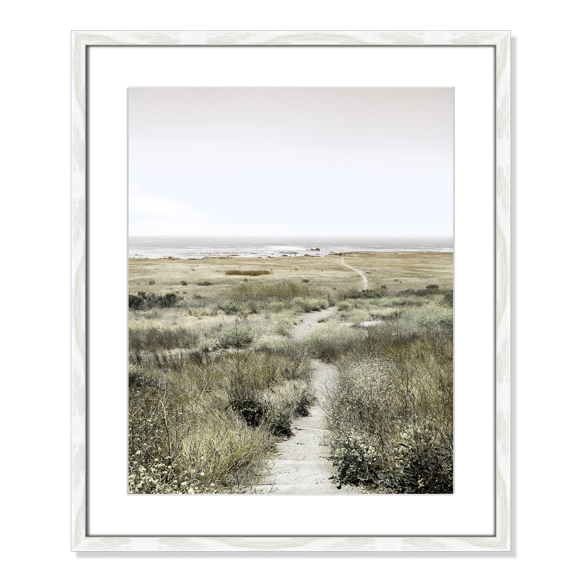 Footpath to Paradise by Danita Delimont - Picture Frame Photograph, White Wood Grain, 21.5 W x 25.5 H x 0.75 D