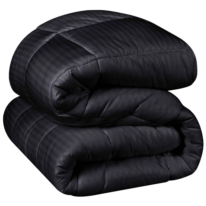King Black Reversible Down Alternative Microfiber Comforter