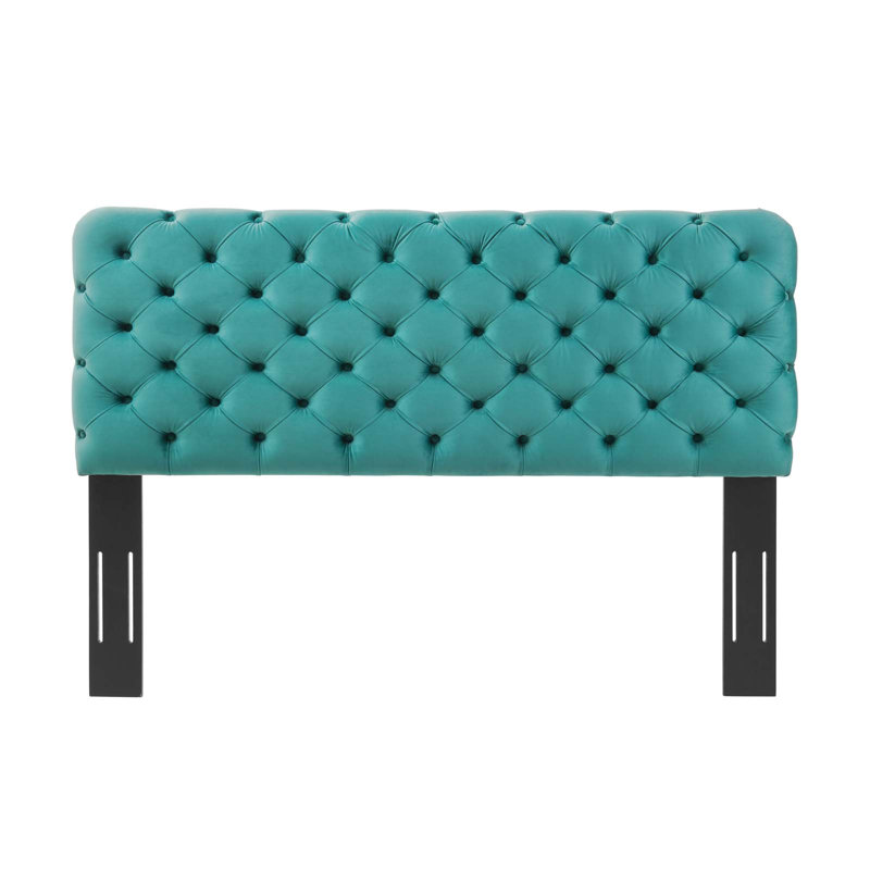 Tête de lit Lizzy, Tissage uni bleu sarcelle, Simple