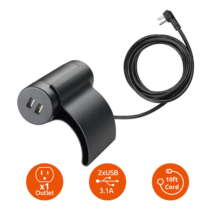 Prise simple 13 ampères AFCI, Gris foncé