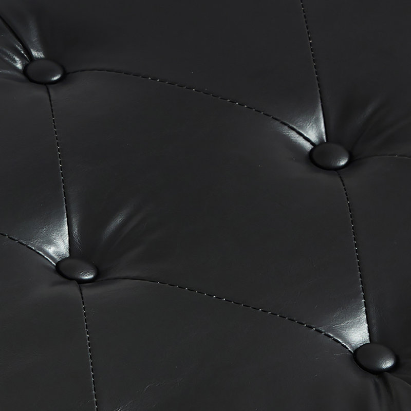 Banc de rangement rembourré en similicuir, Noir