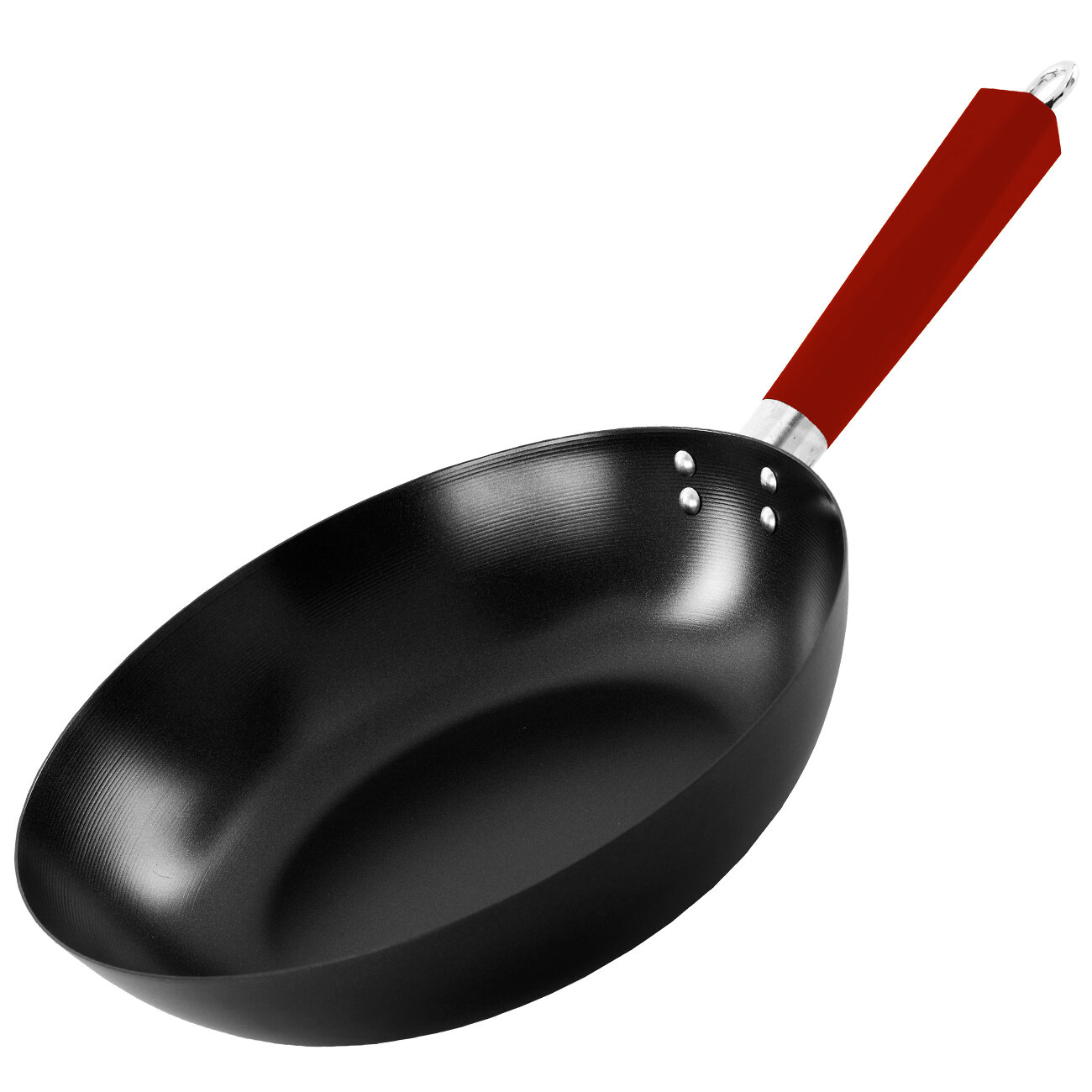 IMUSA IMUSA 14 PTFE Nonstick Wok with Wood Handle, Black - IMUSA