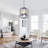 Black Cage Chandelier 6-Light, Matte Black Industrial Pendant Light, Adjustable 33"-89" Height, Modern Farmhouse Lighting for Dining Room Kitchen Island, ETL Listed