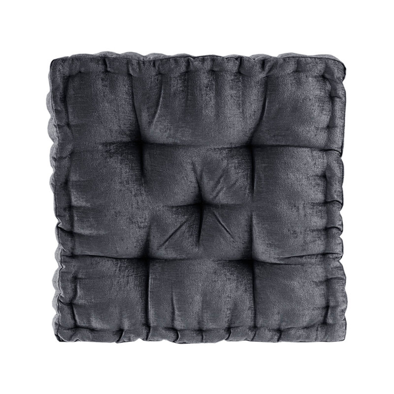 Coussin de sol en chenille, Gris anthracite, L 20 po x P 20 po
