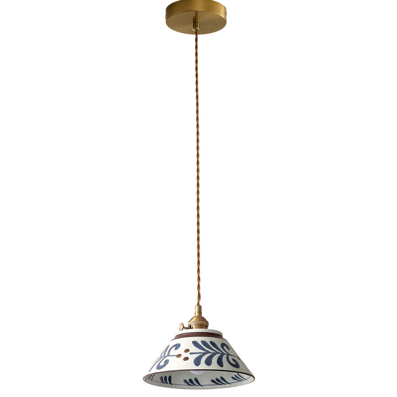Luminaire suspendu en céramique à 1 lumière, Vine