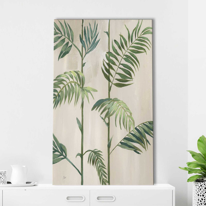 Modern Fronds I par Nan - Peinture, L 18 po x H 30 po, Toile tendue