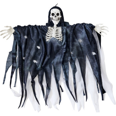 Petite faucheuse 22 po d'Halloween suspendue avec nervures, ensemble de 3