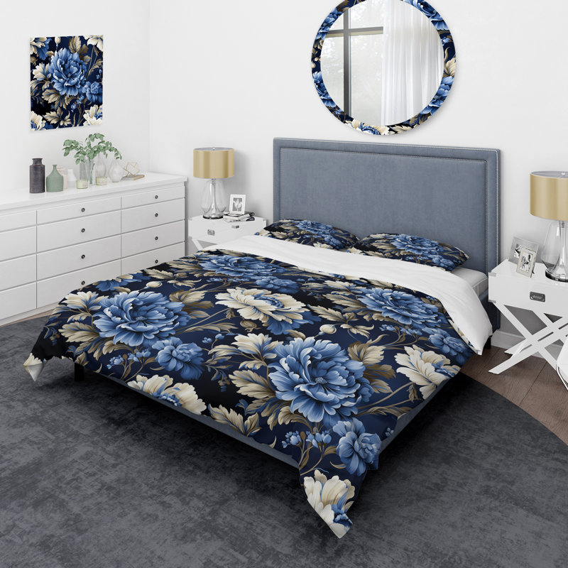Ensemble de housse de couette Hanaya, Housse de couette pour grand lit et 2 taies décor