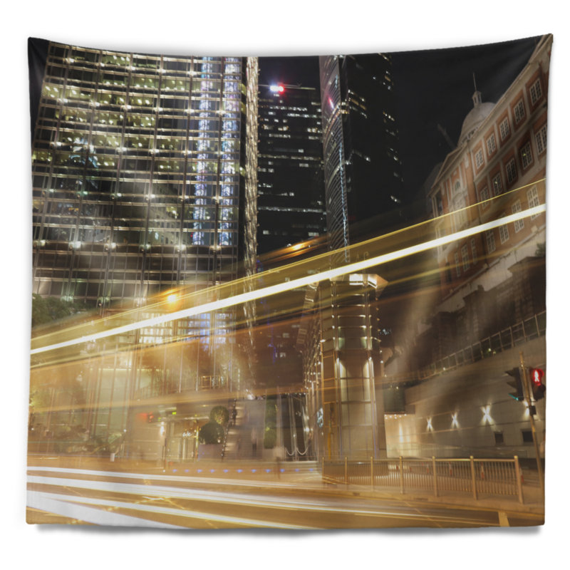 Tapisserie paysage urbain et circulation urbaine, H 32 po x l 39 po