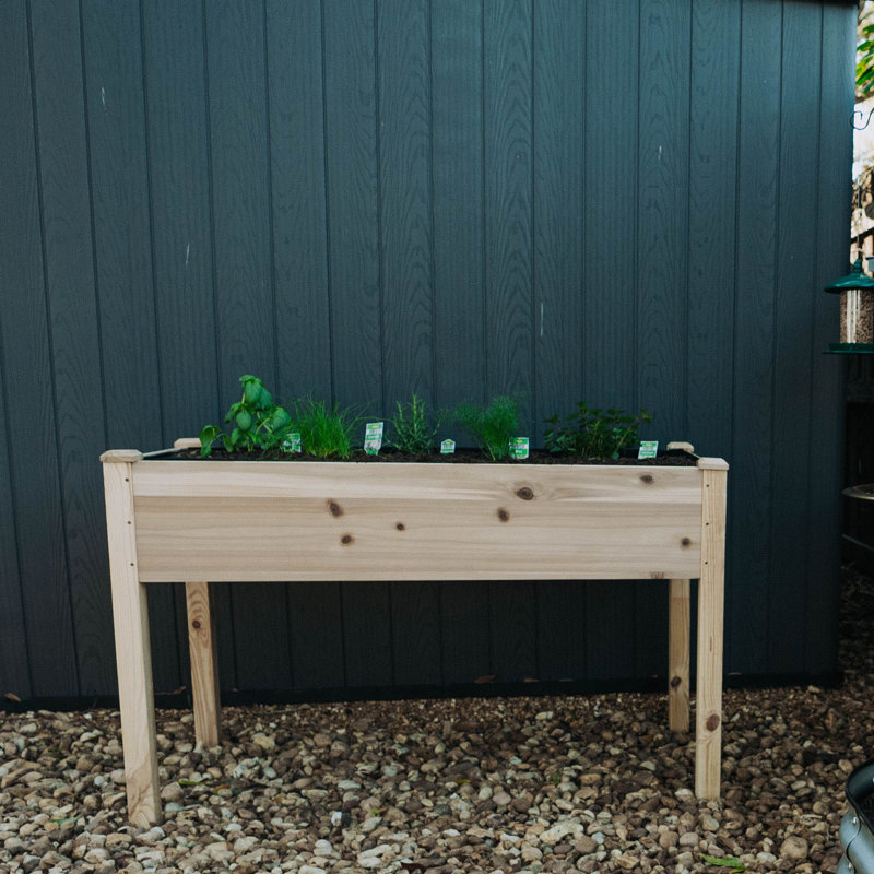  Lit de jardin surélevé 48 "x 24" avec pieds, jardinière en bois