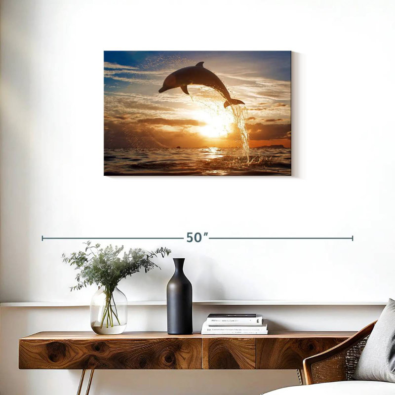 Brampt Dolphin Jump Silhouette, 20" H x 30" W