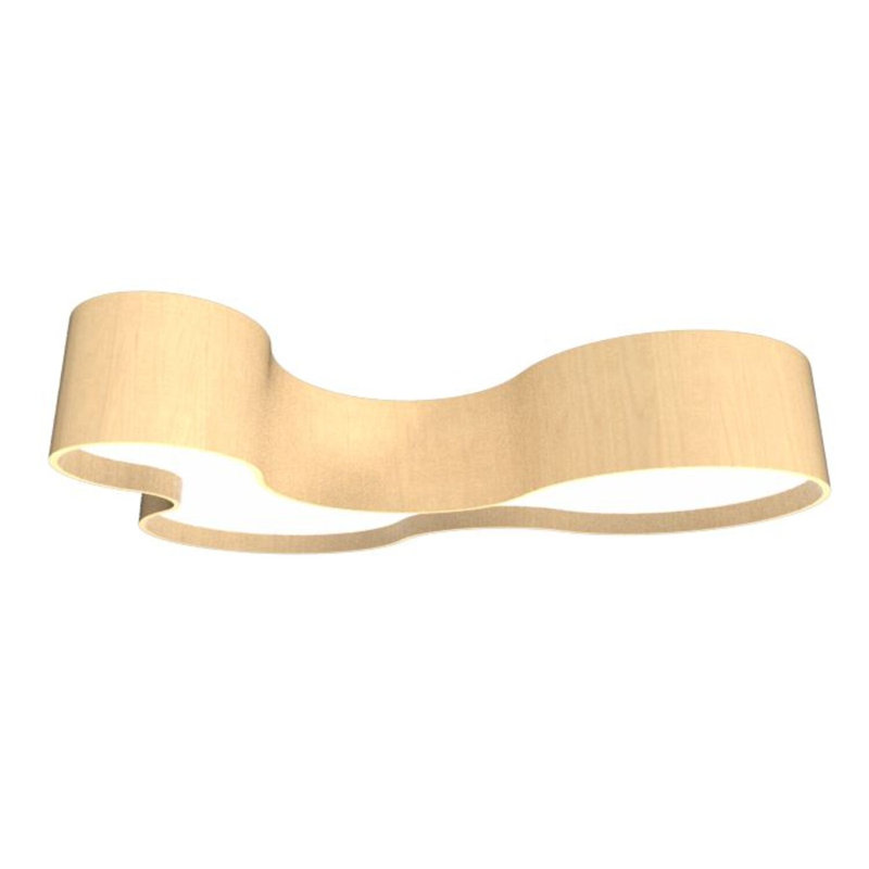 Organic 1 - Light LED Flush Mount, Maple, 7.87" H x 39.37" W x 26.77" D
