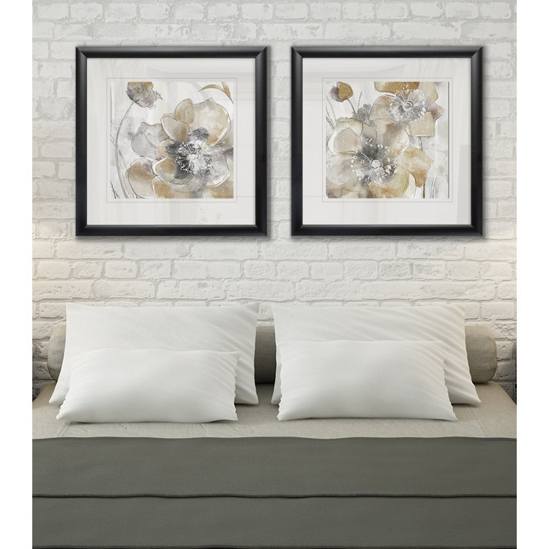 « taupe spring dispilar i », ensemble de 2 reproductions encadrées, Cadre noir