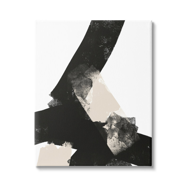 «Bold Black Shapes», par Rayon Won, H 20 po x l 16 po x P 1,5 po, Toile tendue