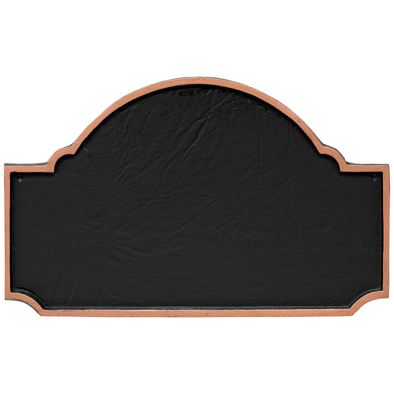Plaque d’adresse murale sur 2 lignes fitzgerald, Noir / Cuivre, Oui