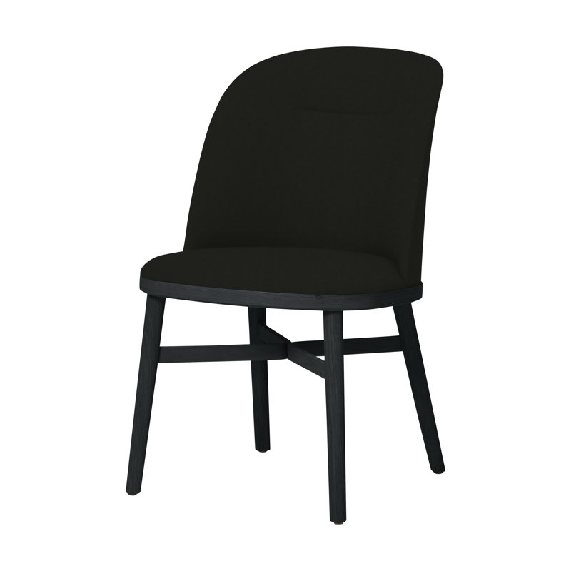 Bund 18'' H Upholstered Dining Chair, Gray Oak, Omega Black