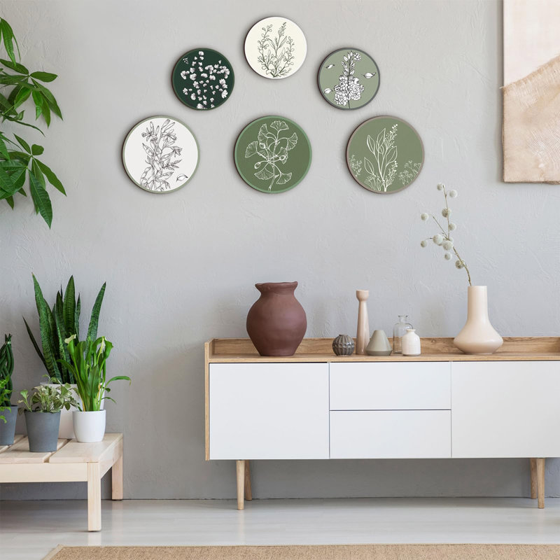 Ensemble de 6 décorations murales Boho Plant