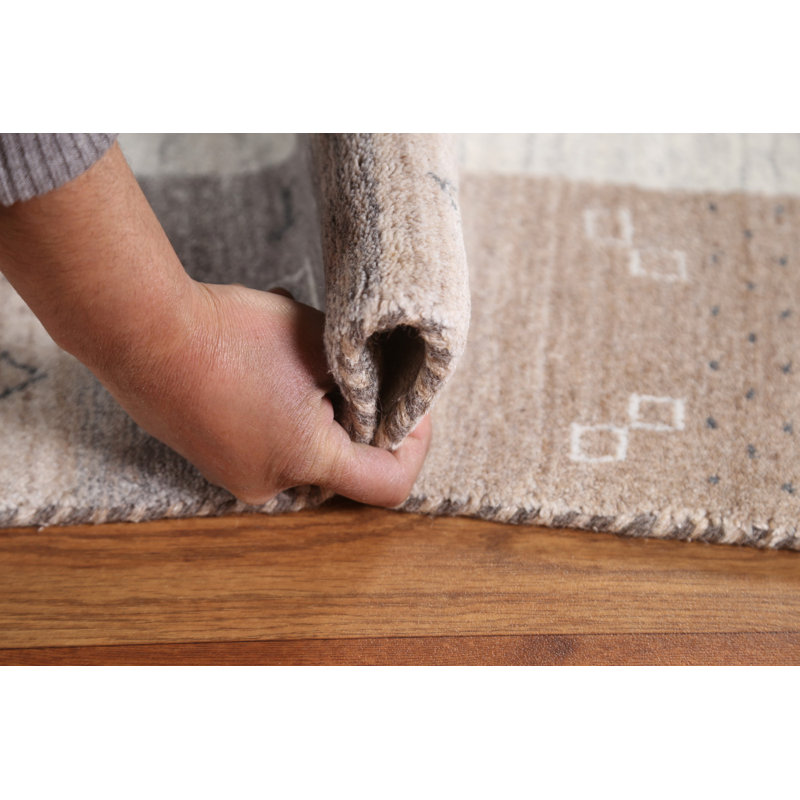 Tapis oriental à motif géométrique Gabbeh noué à la main 5 x 7