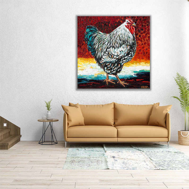 Fancy Chicken I - reproduction d'art sur toile, H 20 po x l 20 po