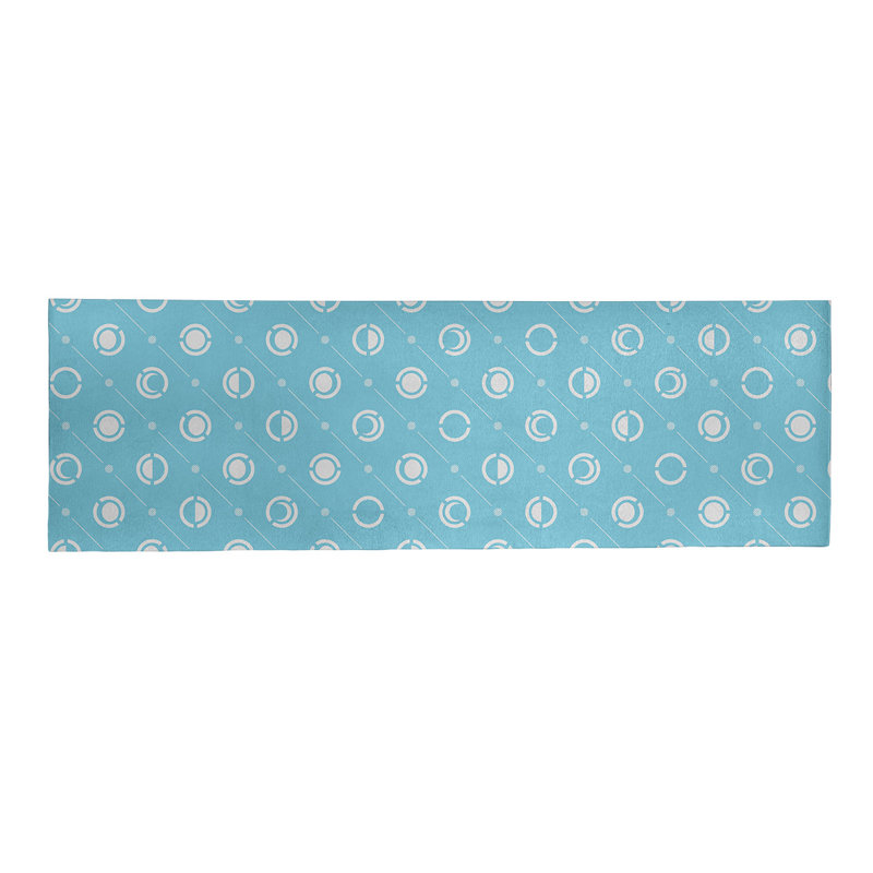 Tapis bleu/blanc lune phases, Tapis de couloir 2 pi 5 po x 8 pi