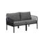 Ensemble de conversation pour patio 3 pièces, ensemble de mobilier modulaire d'extérieur moderne avec table basse carrée, coussin épais et imperméable pour porche, balcon, gris clair-1204103908
