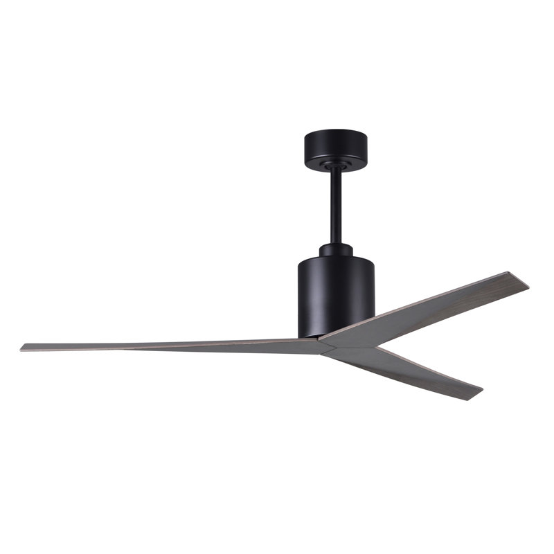 Ventilateur de plafond standard à 3 pales de 56 po avec télécommande, Ton chêne vieilli, Noir mat