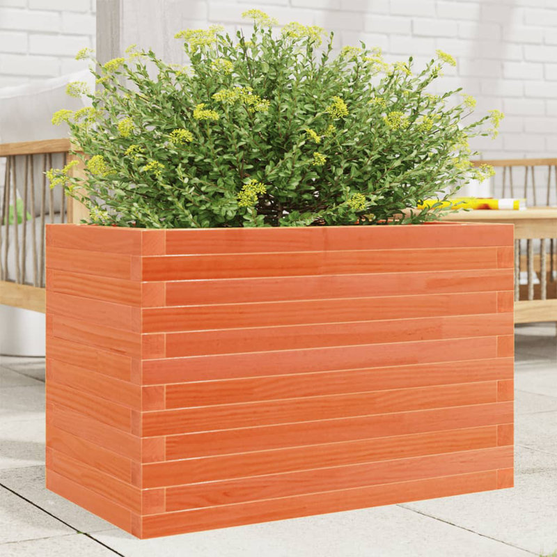 Amiela Planter Box, 46cm H x 70cm W x 40cm D, Wax Brown