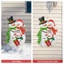 Piquet de jardin en métal Snowman Family