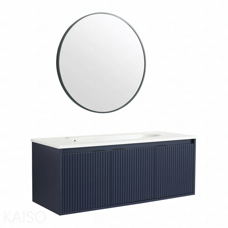Meuble-lavabo à portes à fermeture en douceur sans lavabo, 48 po pour petite salle de bain, Bvb05848nbl