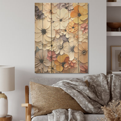 Beige minimalisme harmonie de pensée - pensées sur bois, art sur bois de pin naturel