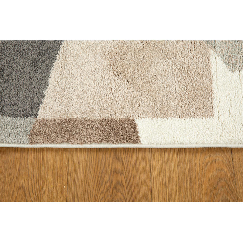 Tapis à motif géométrique abstrait Arbon Collection, Rectangulaire 3 pi x 2 pi