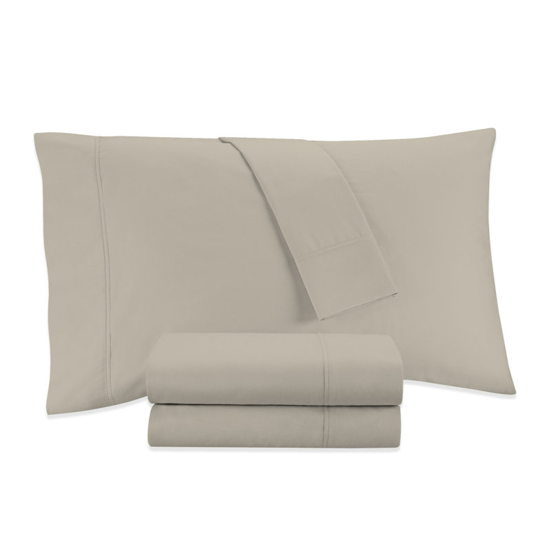 Ensemble de draps ultra-doux et soyeux 800TC, Ensemble de draps pour grand lit avec 2 taies d'or, Bleu pâle