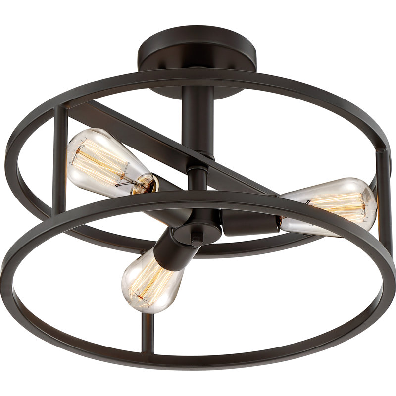 New Harbor Semi Flush Mount, Western Bronze