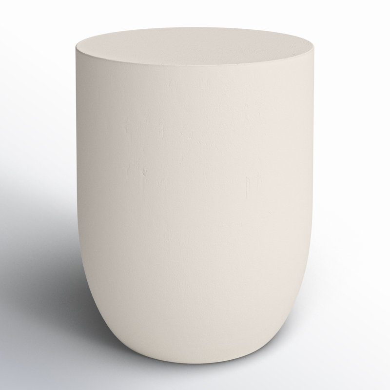 Basil Round Outdoor Side Table, Matte White