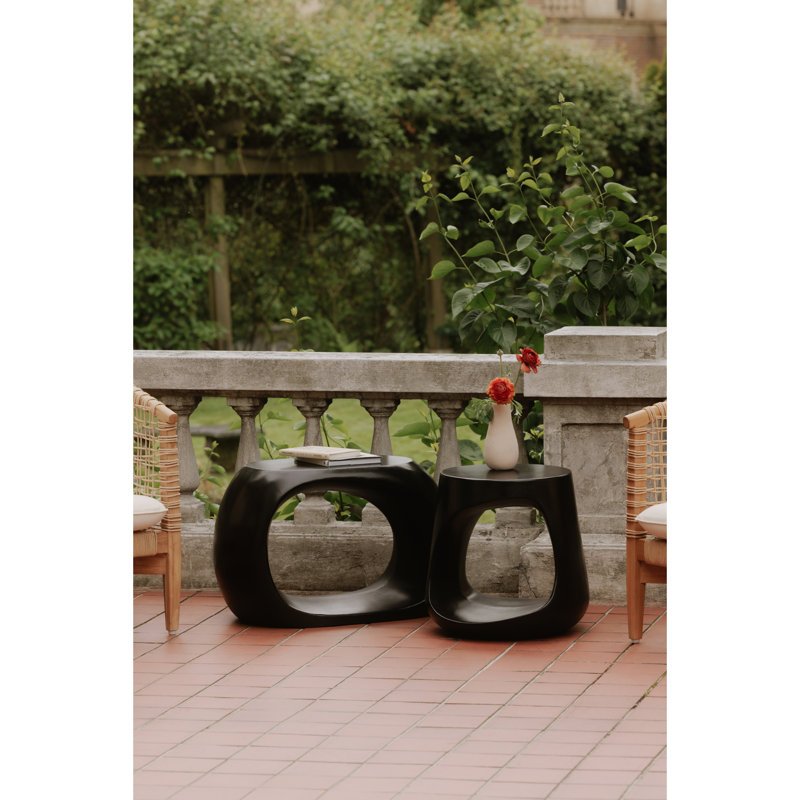 Trae 18'' Backless Outdoor Bar Stool, Black