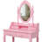 Princess Vanity Desk Set with Mirror & Cushioned Stool-760609034