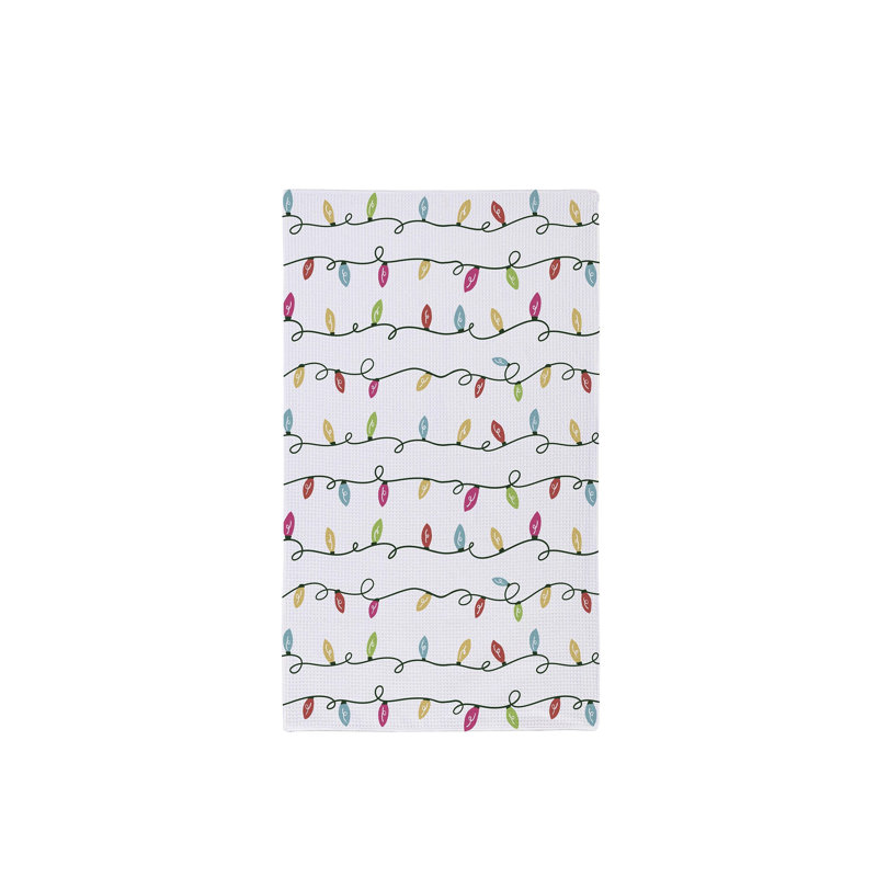 Serviette de cuisine en tissu gaufré à séchage rapide double face Presents & Lights