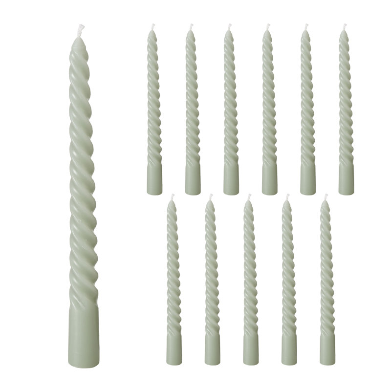 Unscented Taper Candle, Pale Green