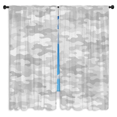 Pastel Camouflage Pattern Window Curtains  Camouflage Sheer & Room Darkening - 2 Panels