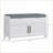 Shoe Bench with Storage, Cushion &amp; Shutter Doors, 35.4” Modern Ivory Entryway Bench | Ivory | MDF