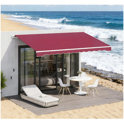 Auvent rétractable, auvents de patio, abri pare-soleil avec manivelle
