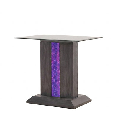 Hadley Table de bout carrée en verre gris