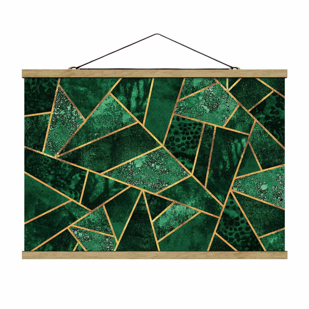 Grafikdruck Dark Emerald with Gold von Elisabeth Fredriksson